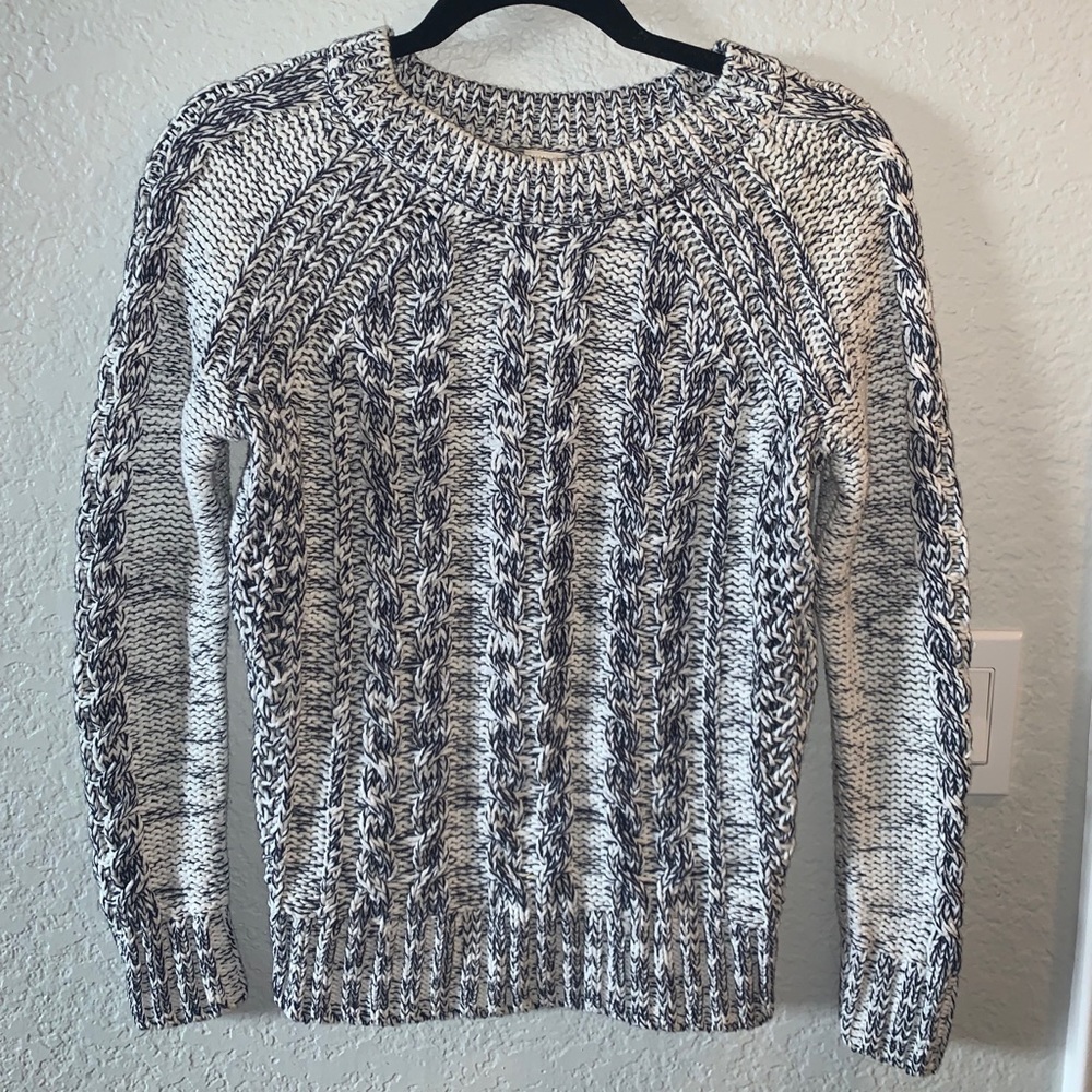 Blue & white knit sweater